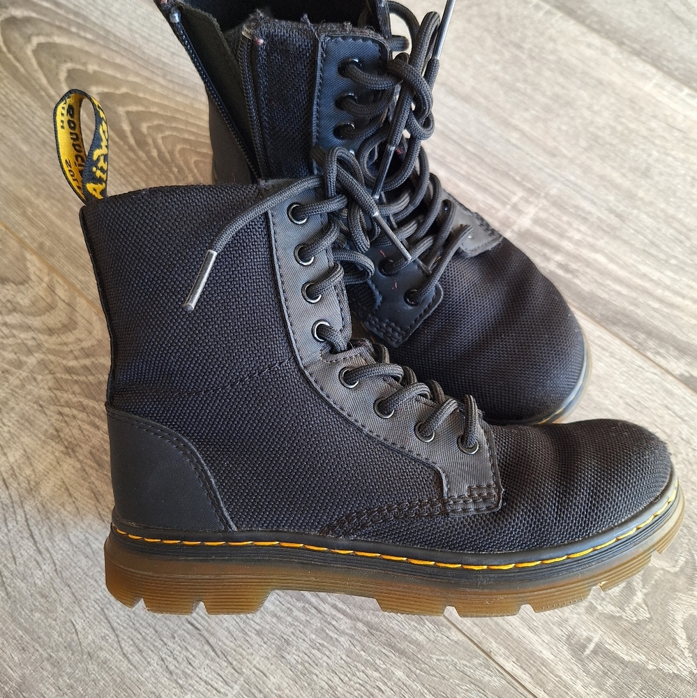Marley Black Canvas Kids Dr Doc Martens Girls Boys Size 1